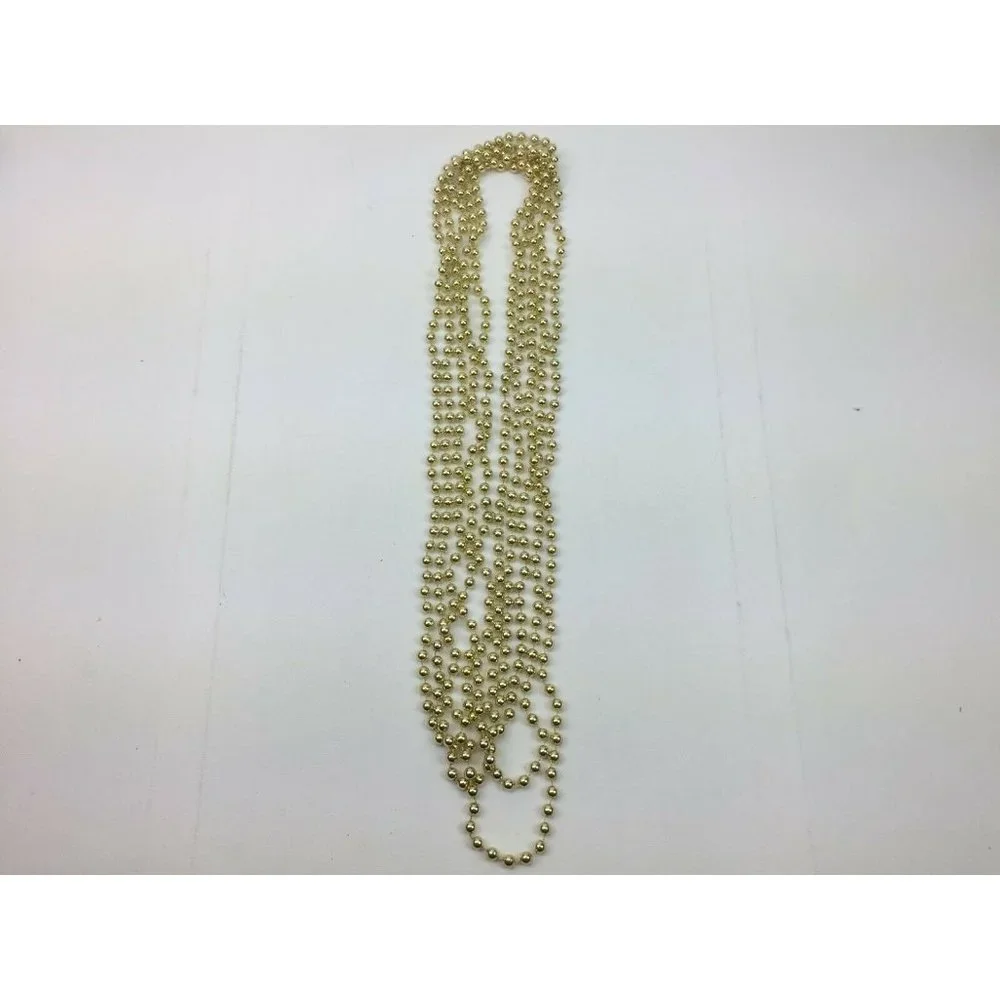 Christmas Festive Holiday Indoor Decor Plastic Gold Bead Garland